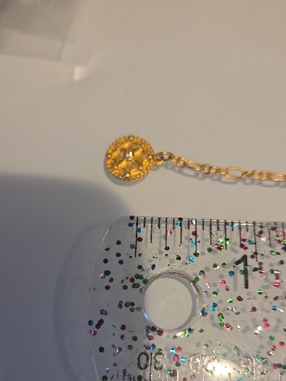 Gold Over Sterling Silver Oval Pave Link Bracelet with Floral Medallion - Picture 3 of 5